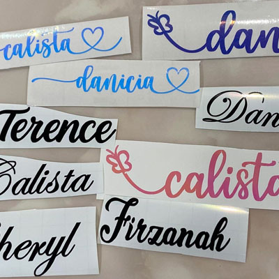 Vinyl prespaced lettering