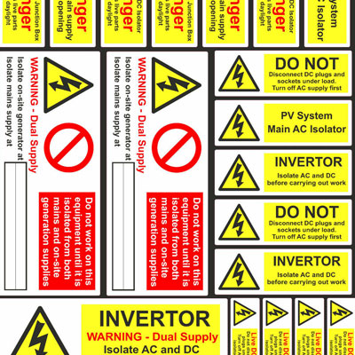 Adhesive Labels for electrical cabinets