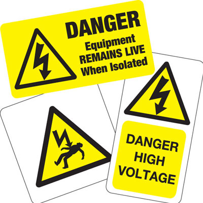 Adhesive Labels for electrical cabinets