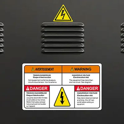 Etichette adesive per quadri elettrici